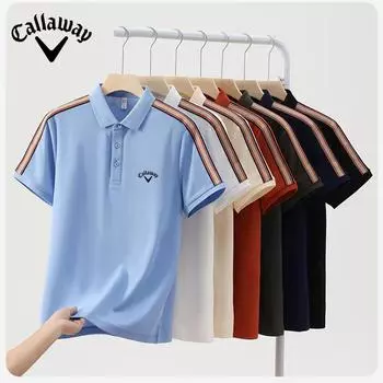 Callaway Вышивка 2025 Лето Мужская Новая 5A Антибактериальная Ткань Прохладная, Влаговпитывающая, Воздухопроницаемая, Удобная Рубашка Поло L белый