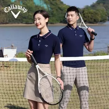 Callaway Вышивка 2025 Лето Мужская Новая Хлопковая Ткань Морские Водоросли Прохладный, Впитывающий Влагу, Воздухопроницаемый, Удобный Поло Рубашка L чёрный