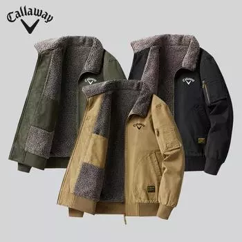 Callaway Winter Cotton Clothing for Men with Added Velvet and Thickened Youth Cotton Clothing, Cold Resistant Cotton Jacket, and Outerwear M