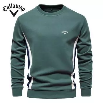 Callaway вышитая осенняя новинка мужская толстовка с длинными рукавами в стиле пэчворк мужская повседневная облегающая спортивная кофта с круглым вырезом S