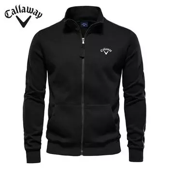 Callaway вышитый осень-зима новый мужской стоячий воротник молния длинный рукав толстовка спортивная контрастного цвета повседневный кардиган куртка S