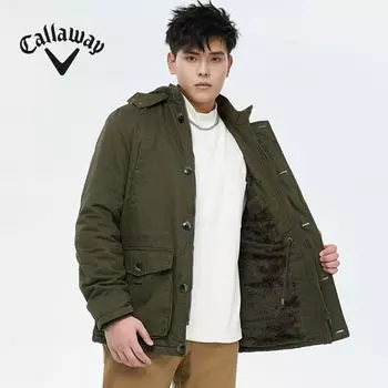 Callaway Зимняя новая плюшевая толстая мужская рабочая одежда 2024 года, куртка в стиле ретро с капюшоном, теплое пальто, съемная шапка L