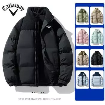 Callaway Зимняя одежда для пар из хлопка, американская вельветовая куртка из хлопка с воротником-стойкой, свободная, теплая, из хлопка S