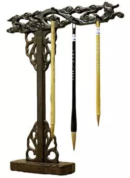 Calligraphy calligraphy brush for easy to assemble L 12 stand, wooden, beginners, (inverted shape, brushes)