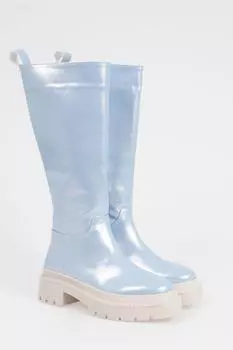 Callizio, женские сапоги до колена без шнуровки из веганской кожи, мятая лакированная кожа, толстая удобная подошва, модная обувь ручной работы для холодного сезона