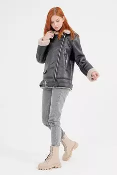 Callizio/женские удобные зимние ботинки из веганской кожи на шнуровке и на молнии, обувь ручной работы на толстой зубчатой подошве с круглым носком для холодного сезона