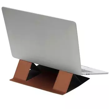 Calm Wish Laptop Adjustable Efficiency Universal Fit for Smartphones Stand, Brown, Thin, Lightweight, Angle, Foldable, Compact, Tool,