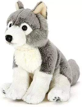 Calorata Wolf Plush Toy Animal Soft to the Realistic Plush Animal Birthday Present Christmas Gift (Baby/Real Family) Touch, (Wolf Toy), Toy, Doll,