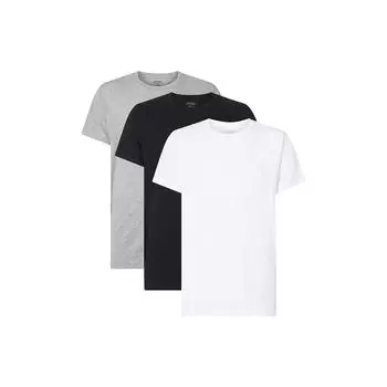 Calvin Klein 3 шт. Футболки - Хлопковая классика Однотонные С круглым вырезом Короткий рукав Мужские топы 000NB4011E-MP1 L