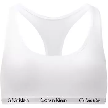 Calvin Klein Беспроводной однотонный бюстгальтер-бралетт Женское нижнее белье Белый QP2856O-100 S