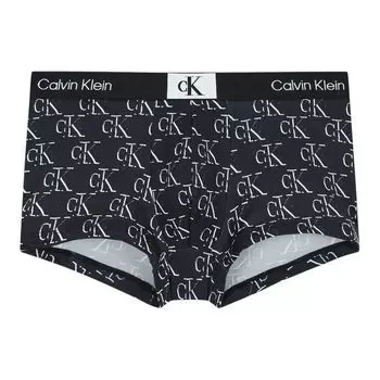 Calvin Klein Боксеры-трусы с логотипом и низкой талией, мужское нижнее белье, черный, белый цвет NB3406-LOC M
