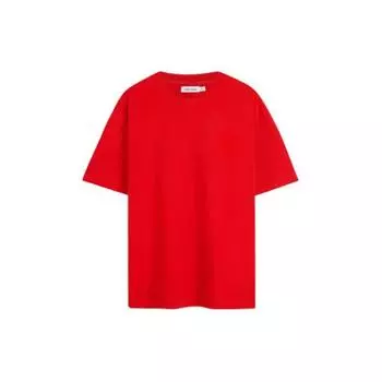 Calvin Klein Casual Round Neck Simple Embroidered Short Sleeve T-Shirt Men Tops Iron-Red 40HM229-642