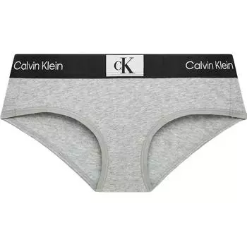 Calvin Klein CK96 серия Маленькие квадратные жаккардовые хлопковые непромокаемые полузакрытые трусы Женское нижнее белье Кокосово-серый QF7295ADP7A XS