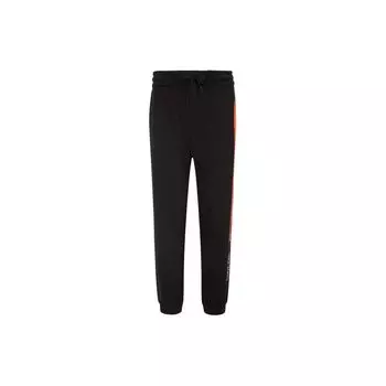 Calvin Klein Вязаные повседневные брюки с контрастными манжетами и вышивкой на шнурке, мужские брюки черного цвета J322347-BEH L