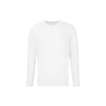 Calvin Klein Футболка из хлопка с круглым вырезом и длинным рукавом с логотипом, мужские топы, белая J319613-YAF XXL