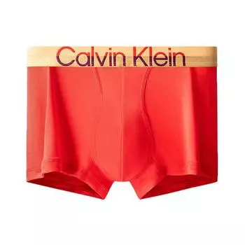 Calvin Klein Цветные блоки жаккардовые трусы-боксеры с низкой посадкой, дышащие, мужское нижнее белье, красные NB3026-XMK S