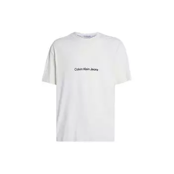 Calvin Klein Футболка с логотипом и свободной спиной, мужские топы, белые J30J325492-CGA M