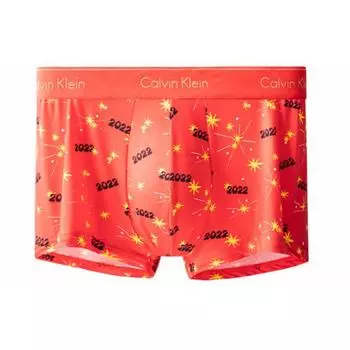 Calvin Klein Год Тигра Ограниченная серия Осень-Зима 21 Знак зодиака Золотая линия Логотип Боксеры Трусы Мужское нижнее белье Красный Черный NB2786-1ZS S