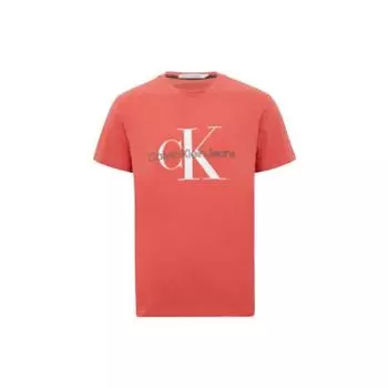 Calvin Klein Хлопковая футболка с логотипом, мужские топы, красная J320770-XLV XXL