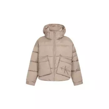 Calvin Klein Хлопковая куртка с капюшоном и принтом логотипа Верхняя одежда унисекс Off-White J400193-A03 L
