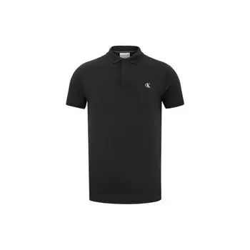 Calvin Klein Хлопковая трикотажная рубашка поло с коротким рукавом Мужские топы черные J319153-BEH M