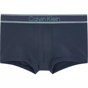 Calvin Klein Эластичные дышащие трусы-боксеры средней посадки с логотипом, мужское нижнее белье темно-синего цвета NB4055-PPK S