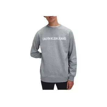 Calvin Klein Минималистичный удобный универсальный повседневный свитшот с круглым вырезом и длинным рукавом, мужской свитшот, серый J30J307757-039 M