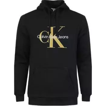 Calvin Klein Минималистичный удобный универсальный свитшот с капюшоном и длинным рукавом на шнурке, мужской свитшот, черный 40GC201-001 L