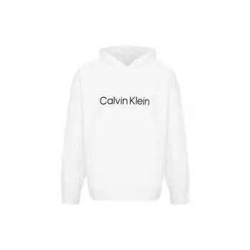 Calvin Klein Минималистская худи с логотипом, мужские топы, ярко-белый 40HM231-YAA