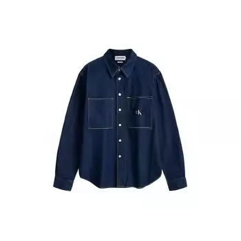 Calvin Klein Минималистская рубашка из чистого хлопкового денима для мужчин J324791 S