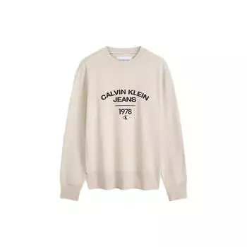 Calvin Klein Модная хлопковая толстовка с круглым вырезом и цветными буквами, мужская толстовка Off-White J323921 S