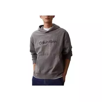 Calvin Klein Модная простая универсальная толстовка с капюшоном из чистого хлопка с вышитыми буквами, мужская толстовка с капюшоном, серая 40HM231-030 S