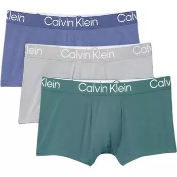 Calvin Klein Мягкие дышащие однотонные трусы-боксеры с буквенным принтом, 3 пары мужского нижнего белья NB3187-915 S