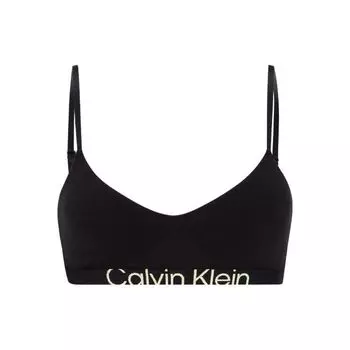 Calvin Klein Мягкий жаккардовый легкий спортивный мягкий бюстгальтер с беспроводной чашкой, женские бюстгальтеры, цвет «космический черный» QF7398AD-UB1 L