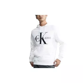 Calvin Klein Мужские топы с капюшоном с вышитым логотипом и длинным рукавом, белые J318041-YAF M