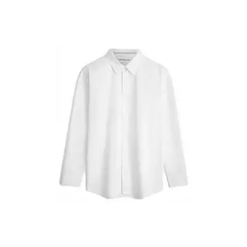 Calvin Klein Однобортная рубашка с вышивкой и длинным рукавом Мужские рубашки Moonlight-White J324904 M