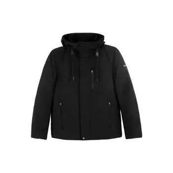 Calvin Klein однотонная ветровка с капюшоном на молнии для мужчин, верхняя одежда, черный цвет CM104476-BLACK XL