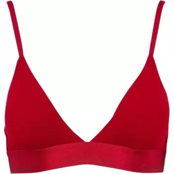 Calvin Klein Однотонный бюстгальтер с тонкими бретельками и треугольными чашечками, женское нижнее белье, красный 000QF7994E-XLL S