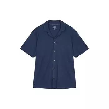 Calvin Klein Однотонный удобный пиджак с коротким рукавом и воротником, мужские топы синего цвета NM2603-VN7 M