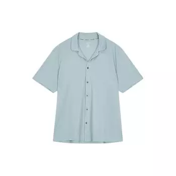 Calvin Klein Однотонный удобный пиджак с коротким рукавом и воротником, мужские топы светло-голубого цвета NM2603-CYA M