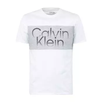 Calvin Klein Повседневная футболка с круглым вырезом и графическим принтом, универсальная, с коротким рукавом, мужские топы, белая 40MC808-540 L