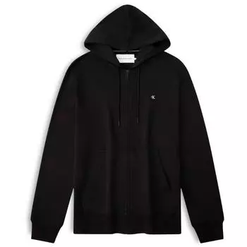 Calvin Klein Повседневная хлопковая толстовка с капюшоном на молнии с вышивкой, мужские толстовки Space-Black J325050 M