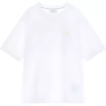 Calvin Klein Повседневная комфортная футболка с логотипом и короткими рукавами, мужские топы белого цвета J320558-YAF