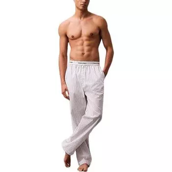 Calvin Klein Повседневные Удобные Пижамные Брюки с Логотипом на Поясе, Простые, со Средней Посадкой, Прямые, Мужские, Серые LV00NM2830-T9Z M