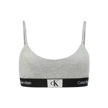 Calvin Klein Серия Ck96 с полным принтом, беспроводной бюстгальтер с тонкими бретельками, женское нижнее белье, серый QF7216AD-P7A L