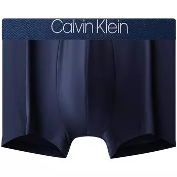 Calvin Klein Шорты-боксеры мужские легкие, дышащие, с волнистыми полосками и буквенным принтом, темно-синие, NB2660OVN7 M