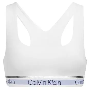 Calvin Klein Слегка покрытый беспроводной спортивный бюстгальтер с U-образным вырезом женское нижнее белье Moonlight-White QF7185AD-100 S