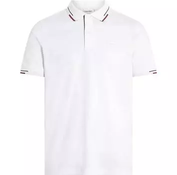 Calvin Klein Smooth Cotton Block Tipping поло с короткими рукавами S