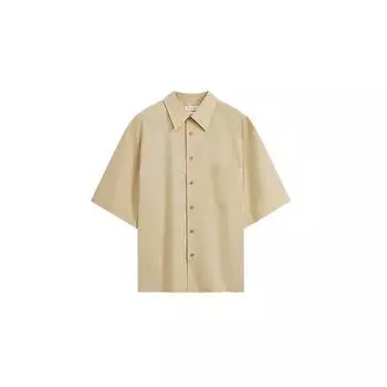 Calvin Klein Однобортная однобортная хлопковая свободная рубашка с короткими рукавами, мужские топы цвета хаки 40LM114-CF1 L