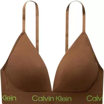 Calvin Klein Современный бюстгальтер с мягкой поддержкой и треугольными чашками, нижнее белье для женщин Кофейно-коричневый QF7456FU9 S